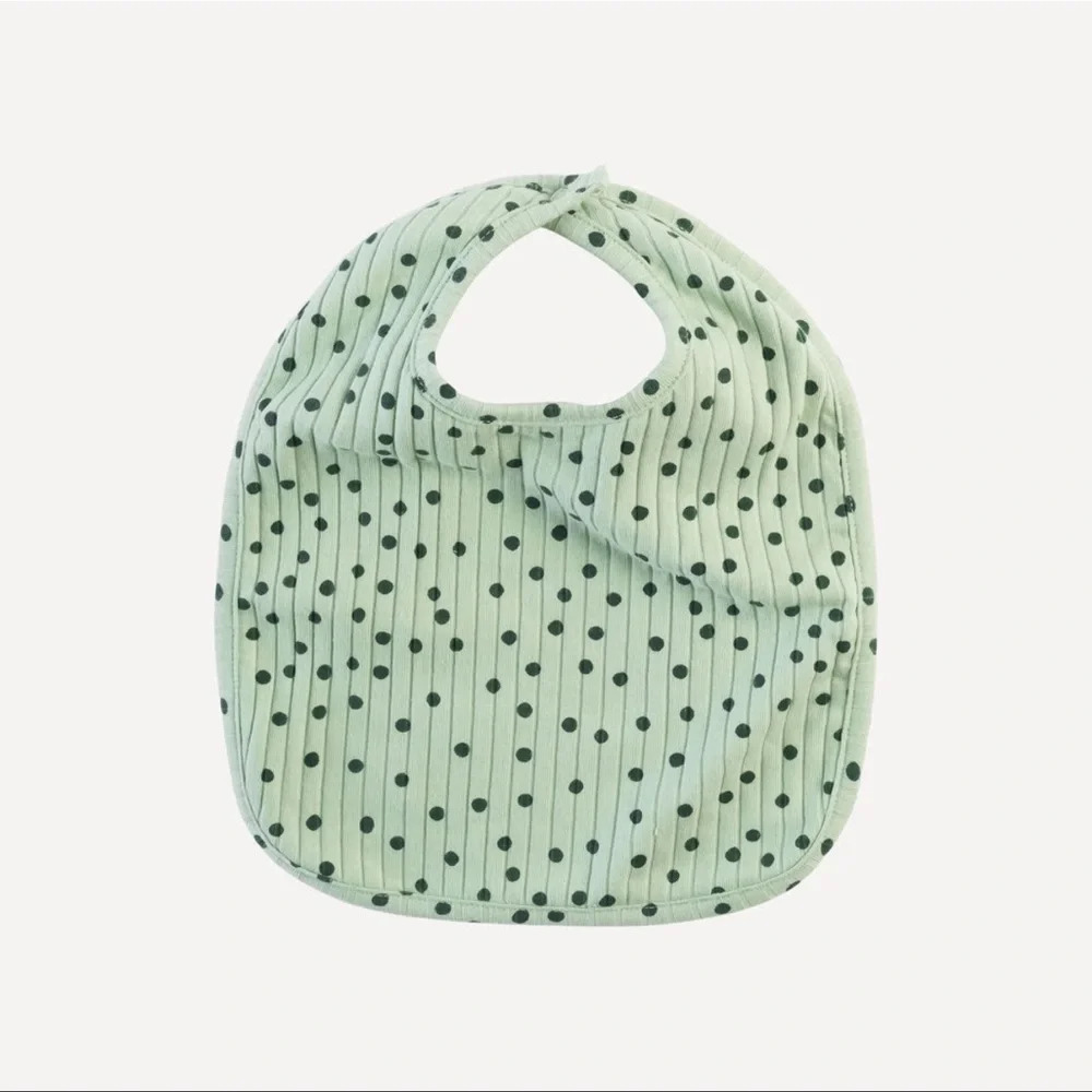 Kate Quinn bib | thyme dot | organic cotton wide rib, Small, NWT